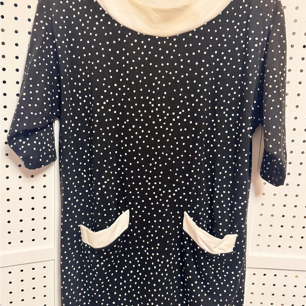 Simple Addition Polka Dot Dress Sz M Vintage Pockets